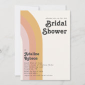 Modernes Retro-Rainbow-Brautparty der 70er Einladung (Vorderseite)