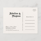 Modernes Retro-Rainbow-Foto der 70er Jahre Save th Einladungspostkarte (Rückseite)