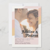 Modernes Retro-Regenbogen Lässig verblasstes Foto Einladung (Vorderseite)