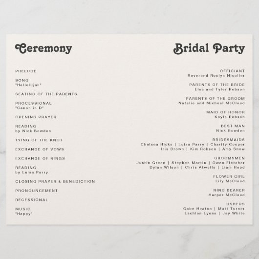 Modernes Retro-Regenbogen-Programm (Rückseite)