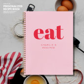 Modernes Retro-Rezept Niedlich rosa und rotes, ben Notizblock