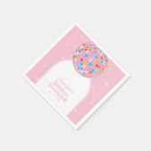 Modernes Retro Rosa Diskothek Ball 70er 80er Braut Serviette (Ecke)