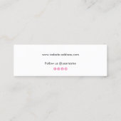 Modernes Retro-Rosa-Script grün Mini Visitenkarte (Rückseite)
