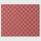 Modernes Retro-Rot-Rot-Rosa-Walliser Herzmuster Geschenkpapier (Flach)