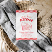 Modernes Retro Rotes Pizzeria Pizza Party Einladung