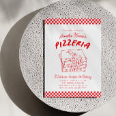 Modernes Retro Rotes Pizzeria Pizza Party Einladung