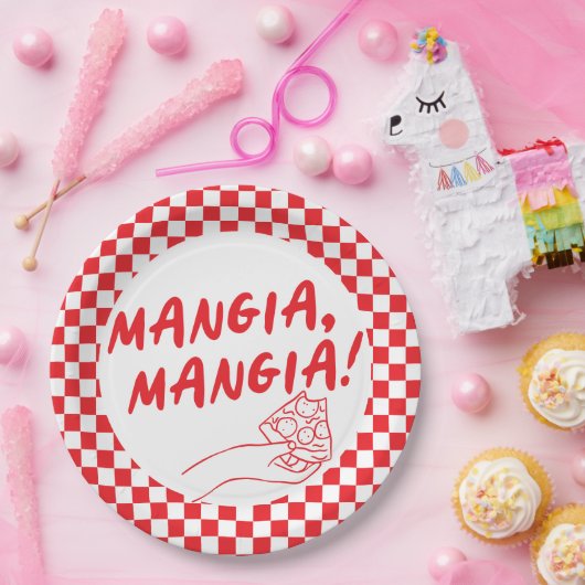 Modernes Retro Rotes Pizzeria Pizza Party Pappteller (Party)