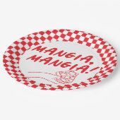 Modernes Retro Rotes Pizzeria Pizza Party Pappteller (Schrägansicht)