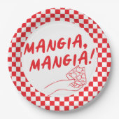 Modernes Retro Rotes Pizzeria Pizza Party Pappteller (Vorderseite)