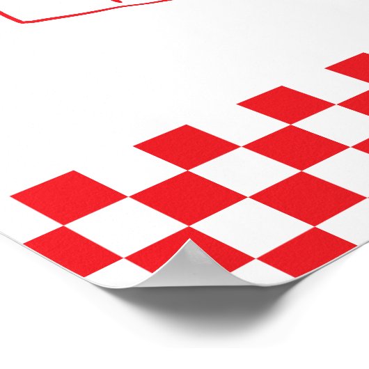 Modernes Retro Rotes Pizzeria Pizza Party Poster (Ecke)