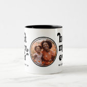 Modernes Retro-Round-Foto Beste Mama je Zweifarbige Tasse (Mittel)