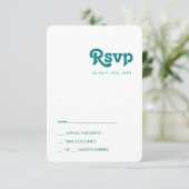 Modernes Retro | RSVP-Karte mit Aquamarinen abgeru RSVP Karte (Stehend Vorderseite)