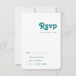 Modernes Retro | RSVP-Karte mit Aquamarinen abgeru RSVP Karte