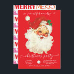 Modernes Retro Santa Merry Weihnachts Party Einlad Einladung<br><div class="desc">Lade deine frechen oder netten Freunde zu diesem phantastischen Weihnachtsfest-Party mit einer Vintagen Weihnachtszeit und lustigen Typografie ein. Alle Texte können an Ihre Weihnachtswünsche angepasst werden, um weitere Änderungen an dieser Vorlage vorzunehmen. Am unteren Rand sehen Sie "Gewollt, um dieses Design noch weiter zu anpassen? Klicken Sie auf das EDIT-Tool...</div>