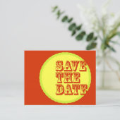 Modernes Retro Save the Date Ankündigungspostkarte (Stehend Vorderseite)