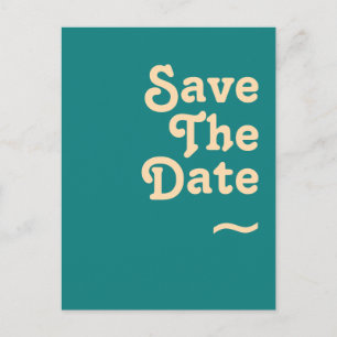 Modernes Retro   SAVE THE DATE AQUAMARIN Einladungspostkarte