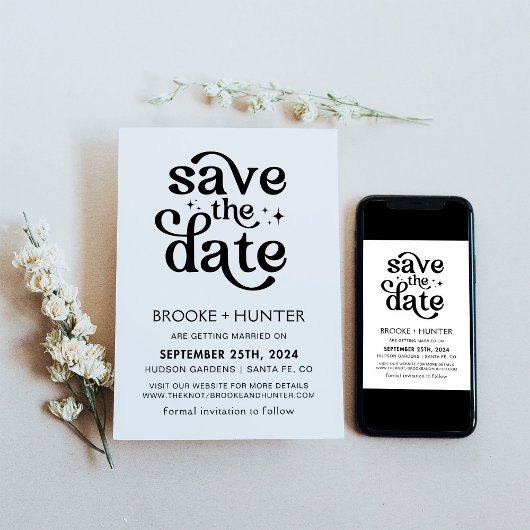 Modernes Retro Save the Date | Einladung zur Hochz