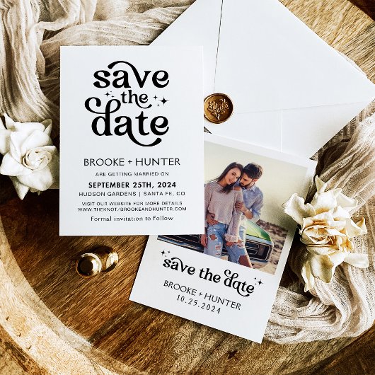 Modernes Retro Save the Date | Einladung zur Hochz