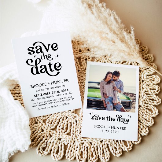 Modernes Retro Save the Date | Einladung zur Hochz