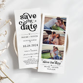 Modernes Retro Save the Date | Foto-Standstreifen Einladung