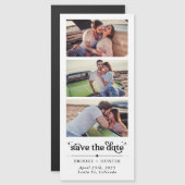 Modernes Retro Save the Date | Foto-Standstreifen Magneteinladung (Vorne/Hinten)