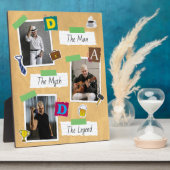 Modernes Retro-Scrapbook FotoCollage Vatertag Fotoplatte (Seite)