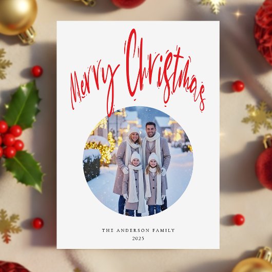 Modernes Retro Script Foto Weihnachten