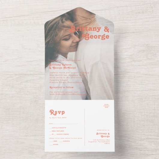 Modernes Retro | Siegel und Senden von verblendete All In One Einladung (Innen Boden)