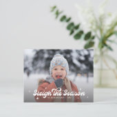 Modernes Retro Sleite The Season Foto Weihnachten (Stehend Vorderseite)