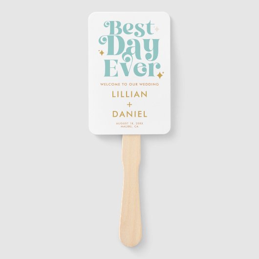 Modernes Retro-Strandfarbprogramm Fächer (Vorderseite)