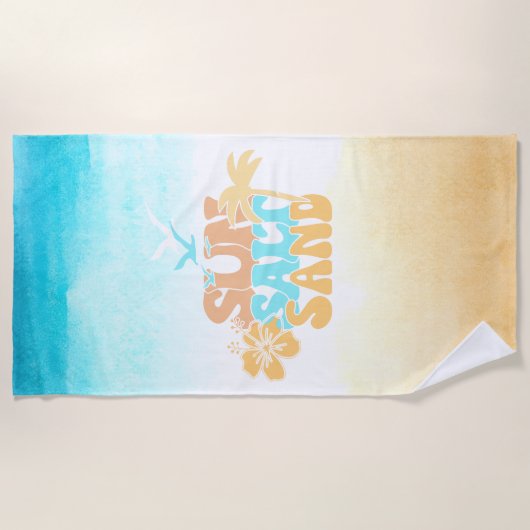 Modernes Retro Strandtuch (Vorderseite)