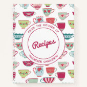 Modernes Retro Teacup Muster Personalisiertes Reze Notizblock (Vorderseite)
