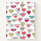 Modernes Retro Teacup Muster Personalisiertes Reze Notizblock (Rückseite)