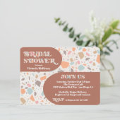 Modernes Retro Terrazzo Brautparty Arte e Cultura Einladung (Stehend Vorderseite)