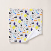 Modernes Retro Terrazzo Farbiges Muster Badhandtuch Set (Waschlappen)