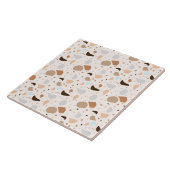 Modernes Retro Terrazzo Stone Blue Brown Mix Muste Fliese (Seite)