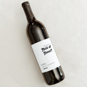 Modernes Retro-Trauzeugin-Angebot Weinetikett