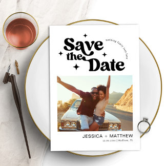 Modernes Retro-Typografie-Foto Save the Date