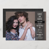 Modernes Retro-Typografie-Foto Save the Date (Vorne/Hinten)