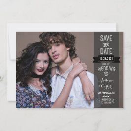 Modernes Retro-Typografie-Foto Save the Date
