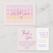 Modernes Retro Vielen Dank für die kleine Visitenk Visitenkarte (Vorne/Hinten)