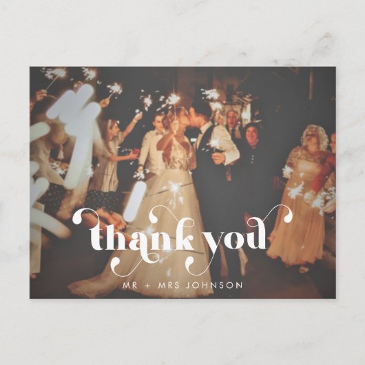 Modernes Retro Vielen Dank für Ihr Hochzeitsstipen Postkarte (Vorderseite)