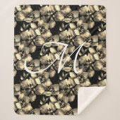 Modernes Retro-Viktorianisches Muster-Monogramm Sherpadecke (Vorderseite)