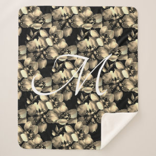 Modernes Retro-Viktorianisches Muster-Monogramm Sherpadecke