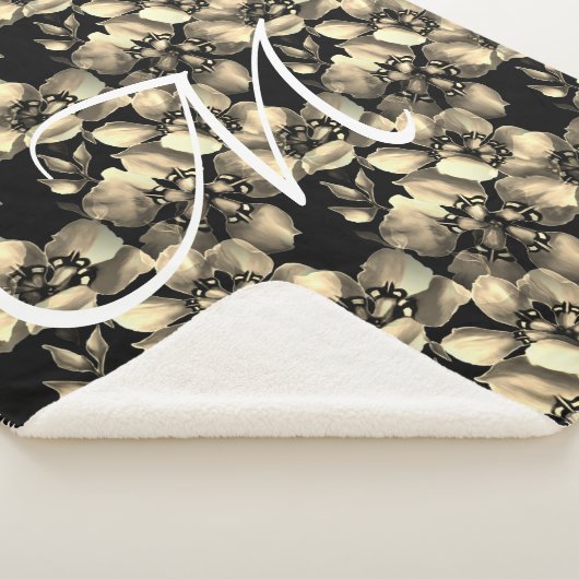 Modernes Retro-Viktorianisches Muster-Monogramm Sherpadecke (3/4)