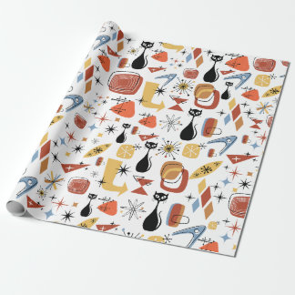 Modernes Retro-Vintages Geschenkstück Mitte des Ja Geschenkpapier