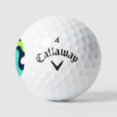 Modernes Retro Wave Blue Green Golfball (Logo)