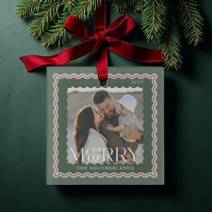 Modernes Retro-Wavy-Foto der Mercedes-Benz-Familie Ornament Aus Glas