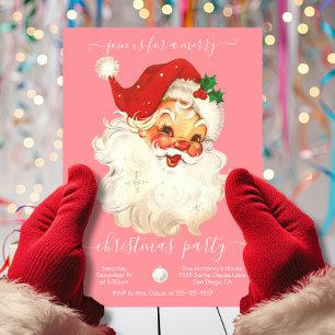 Modernes Retro Weihnachts-Party Einladung