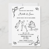 Modernes Retro Whimsical Einzigartiges handgezeich Einladung (Vorderseite)